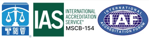 TNV System Certification, IAS and IAF accreditation logos